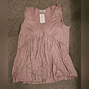 Pink Tank with Metal Details